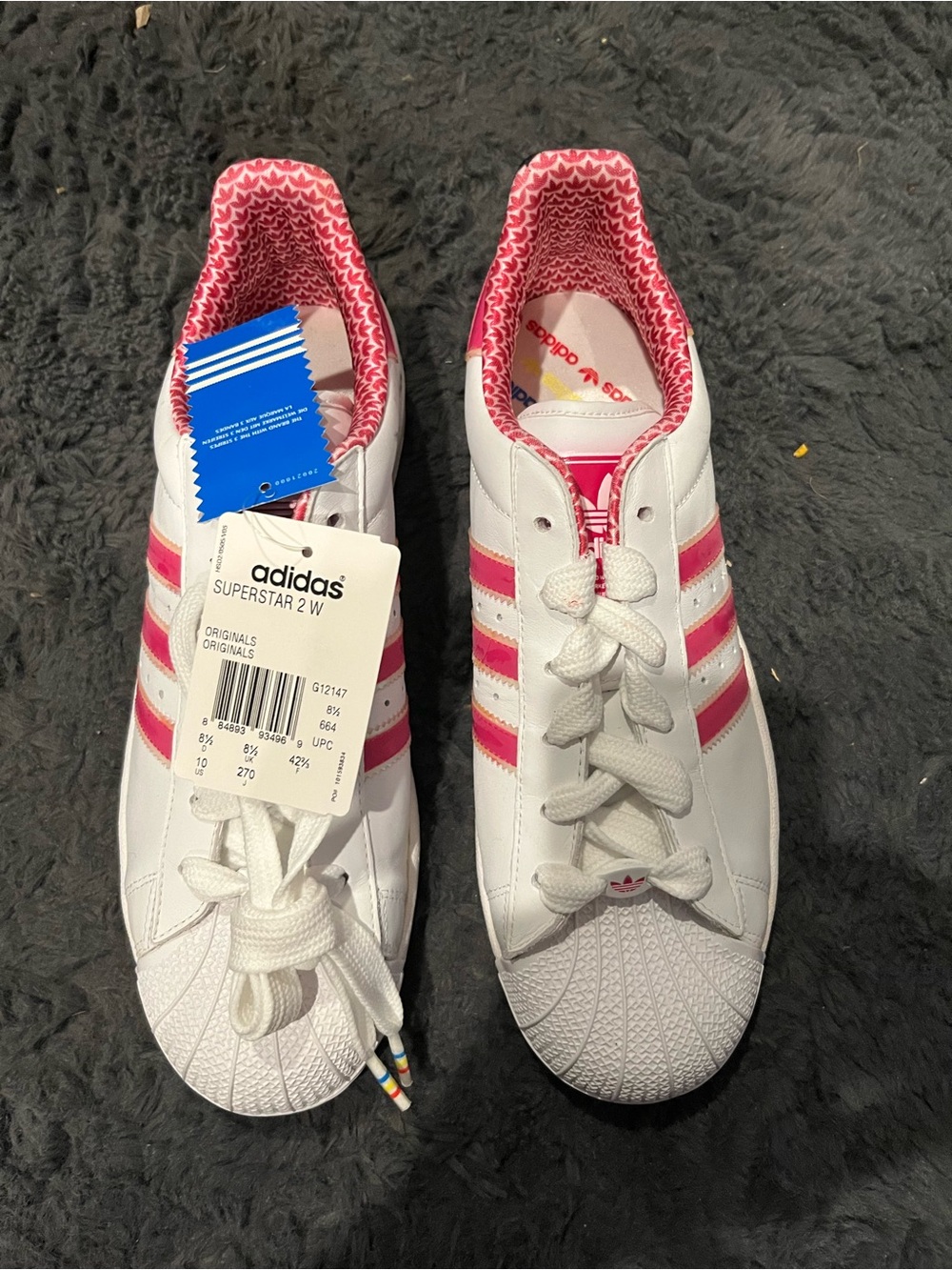 adidas Superstar 2 W White with Pink Stripe Women's Sneakers
